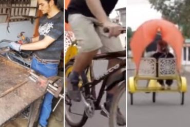 ¡INGENIOSO! El transporte alternativo que fabrican en Bolívar para enfrentar la escasez de gasolina (+Video)