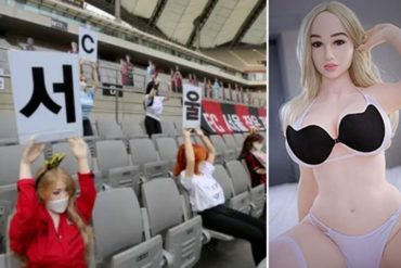 ¡SE PRENDIÓ LA POLÉMICA! Lo que deberá pagar el club coreano que utilizó muñecas sexuales para simular la presencia de público en sus partidos (+Fotos)