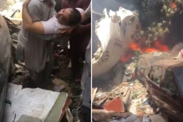 ¡DEBES VERLO! El momento cuando fue rescatado el presidente del Banco de Punjab después del accidente de avión de la PIA en Karachi (+Video)