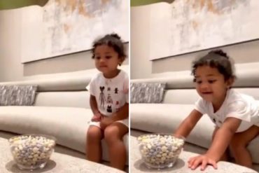 ¡NO SE LO PIERDA! La hija de Kylie Jenner derritió internet tras pasar la prueba con el reto del chocolate (+Video)