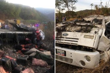 ¡TERRIBLE! Tres muertos tras vuelco de camión de verduras y hortalizas en la bajada de Tazón (+Fotos)