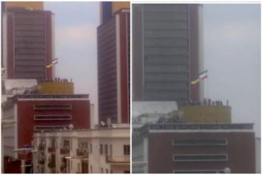 ¡CUÁNTA CURSILERÍA! En las Torres de El Silencio izaron una bandera de Irán para celebrar la importación de gasolina a un país petrolero