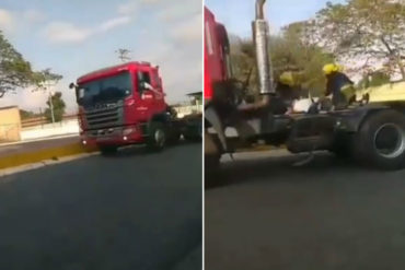 ¡INDIGNANTE! Bomberos en Carabobo trasladaron a un ciudadano herido en una gandola de Pdvsa ante la falta de ambulancias (+Video)