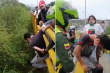 ¡NO SE LO PIERDA! El momento en el que rescatan a un joven que intentó saltar desde un puente en Cúcuta (+Video)