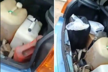 ¡DEBE VERLO! “Abre la maleta”: PoliVargas pillaron a dos GNB con tres pimpinas de gasolina en la maleta del carro (+Video)