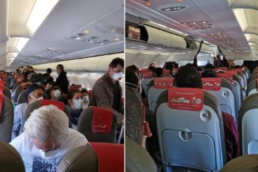 ¡SEPA! Pasajeros de vuelo Iberia protestan por incumplimiento de la distancia social (+Video)