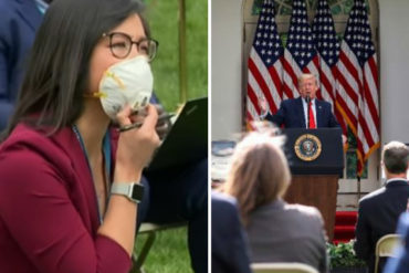 ¡VEA! «Hágale esa pregunta a China»: El incómodo momento entre Trump y una periodista de origen asiático (puso fin a la rueda de prensa) (+Video)