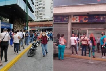 ¡UN DESPELOTE! Venezolanos amanecieron aglomerados en colas este #15Jun para retirar efectivo en los bancos: se olvidaron del distanciamiento social (+Video)