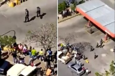 ¡CANSADOS DE LO MISMO! “Queremos gasolina”: El grito que se escuchó en una estación de servicio de Montalbán (se negaron al combustible a precio dolarizado) (+Video)