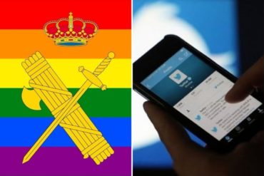 ¡ASÍ PASÓ! Guardia Civil de España puso su escudo sobre la bandera LGBT y desató polémica: «Qué vergüenza, ¿dónde tienen el honor?»