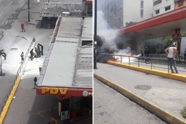 ¡SEPA! Una moto se incendió al terminar de recibir combustible en Agua Salud (+Fotos)