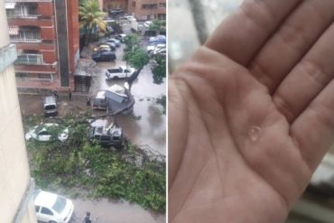 ¿QUÉ TAL? «Las ventanas sonaban fortísimo»: Reportan que en Caracas cayó granizo durante fuerte aguacero (+Fotos y video)