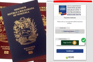 ¡DEBES SABERLO! Pasaportes venezolanos gestionados en el exterior podrán ser cancelados con bitcoin (+Detalles)