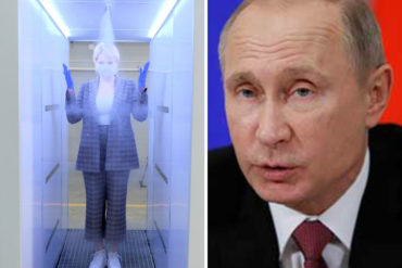 ¡VEA! Las imágenes del sofisticado túnel de desinfección con el que protegen a Putin del contagio del coronavirus (+Video y fotos)