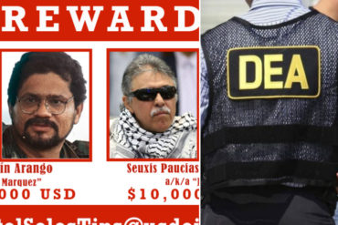 ¡AQUÍ LO TIENE! La DEA difunde aviso de la millonaria recompensa que ofrece EEUU para localizar a Jesús Santrich e Iván Márquez