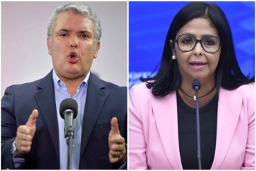 ¡INTENSA! «Su caradurismo cotidiano es repugnante»: Así atacó Delcy a Duque por advertir sobre situación de venezolanos en la frontera