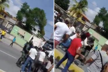 ¡VEAN! GNB intenta detener a un hombre que protestaba por gasolina en Lara pero ciudadanos intervienen y logran impedirlo (+Video)