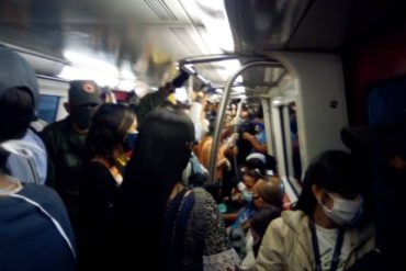 ¡QUÉ HORROR! Como sardinas en lata: así se encuentra el metro de Caracas este #10Jun durante la supuesta “cuarentena estricta” (+Fotos +Video)