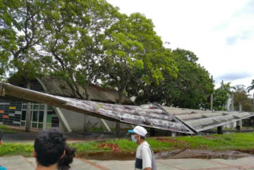 ¡LO ÚLTIMO! Se desplomó el techo del pasillo frente a la facultad de Humanidades de la UCV: Presentaba filtraciones (+Impactantes imágenes)