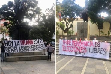 ¡SE LAS MOSTRAMOS! “Independencia es elecciones libres”, “la tiranía es ley, rebelarnos es un deber”: Las pancartas que amanecieron en varias zonas de la Gran Caracas (+Fotos y Video)