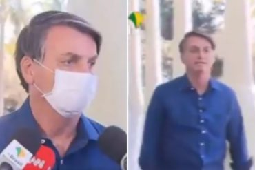 ¡SÍ, CLARO! “Solo mírenme, estoy bien”: Bolsonaro vuelve a ignorar las medidas de prevención y se quitó el tapabocas mientras informaba que tenía coronavirus (+Video)