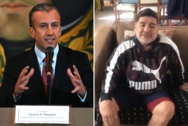 ¡POR FAVOR! El empalagoso mensaje de apoyo de Diego Maradona a Tareck El Aissami tras anunciar que tiene coronavirus (+Video)