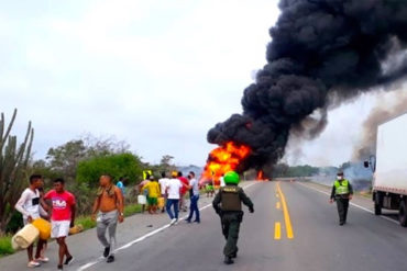 ¡SEPA! Al menos 4 venezolanos resultaron heridos en la explosión del camión cisterna en Colombia