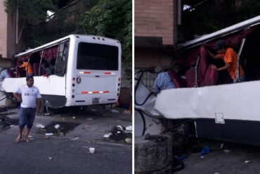 ¡LO ÚLTIMO! Un autobús se estrella contra un edificio en Baruta este #24Jul: Reportan 10 heridos y 1 fallecido (+Fotos)