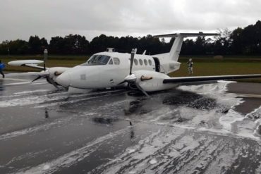 ¡VEA! En video: el momento en el que una presunta aeronave de la DEA aterrizó de emergencia en el aeropuerto de El Dorado este #20Jul