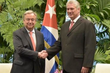 ¡AH, BUENO! “Descarado”: La foto de Miguel Díaz-Canel y Antonio Guterres que causó polémica en redes