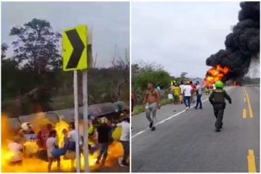 ¡VEÁLO! Dramáticas imágenes: el momento exacto en el que explotó una cisterna de gasolina en Barranquilla (+Video +fotos fuertes)