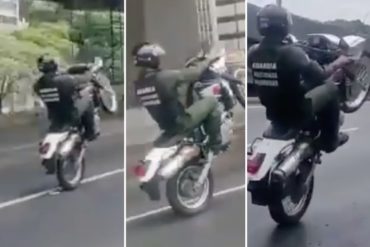 ¡SOLO EN VENEZUELA! Difunden video de un supuesto GNB haciendo “caballito” en plena autopista