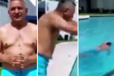 ¡SE PRENDIÓ! “Voy a nadar en esta piscina en nombre de Venezuela”: El chapuzón de Pablo Medina que causó controversia en las redes (+Video +Reacciones)