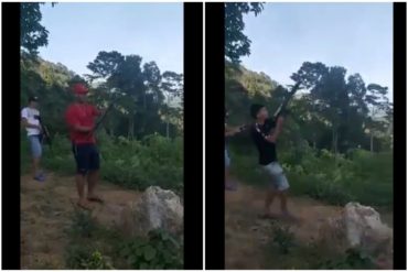 ¡QUÉ HORROR! El alarmante video que circula en redes de supuestos paramilitares descargando sus armas largas en la Península de Paria (+Video)