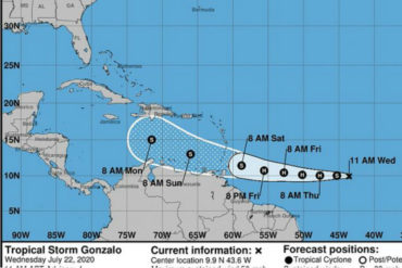 ¡ATENTOS! Tormenta tropical Gonzalo podría convertirse en huracán y causaría fuertes lluvias en el país durante el fin de semana (+Audio)