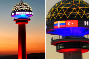 ¡SE LO MOSTRAMOS! Torre Atakule de Turquía se iluminó con los colores de la bandera de Venezuela por la conmemoración del 5 de julio (+Fotos y Video)