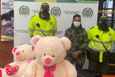 ¡SE PASÓ! Preso un venezolano en Bogotá por ocultar un kilo de marihuana dentro de un peluche