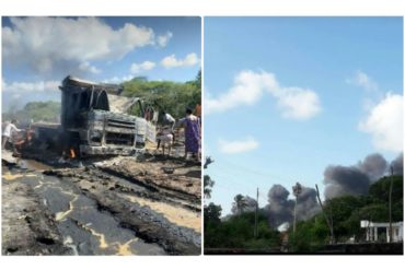 ¡VEA! Se registró enfrentamiento armado entre la GNB y supuestos contrabandistas en el Zulia: dos camiones fueron incinerados (+Fotos)