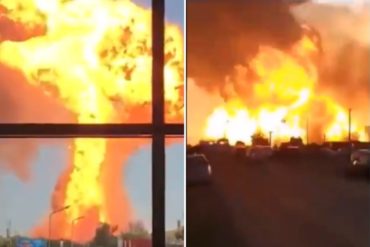 ¡IMPACTANTE! Explosión de una cisterna con gas en una gasolinera en Rusia dejó más de 10 heridos (+los impresionantes videos)