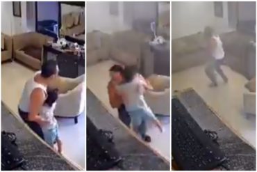 ¡VÉALO! El estremecedor momento en el que un padre intenta proteger a su hijo de la explosión en Beirut (+Video)