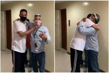 ¡TAN ESPERADO! El emotivo abrazo entre Requesens y su padre luego de su excarcelación (Maduro lo acusa de intento de magnicidio) (+Video)