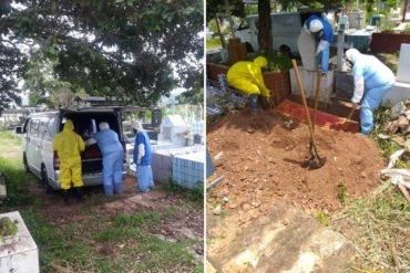 ¡ABRUMADOR! Así fue el protocolo sanitario para la inhumación de dos fallecidos sospechosos de estar infectados con COVID-19 en Táchira (+Fotos y video)