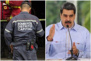 ¡DESCARADO! Maduro felicitó en su día a los bomberos que deben apagar incendios con tobos de agua porque no tienen equipos de trabajo ni de bioseguridad (+Video)