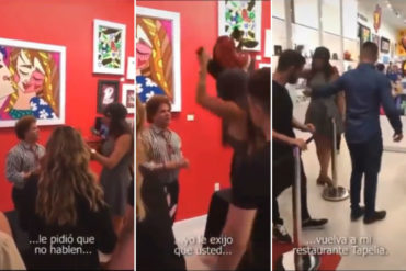 ¡INESPERADO! Mujer rompió en su cara costosa obra a Romero Britto por “egocéntrico” (lo acusó de ir a su restaurante y maltratar al personal) (+Video)