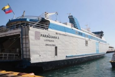 ¡PENDIENTES! Suspenden operaciones del ferry Paraguaná luego de que la tripulación diera positivo por COVID-19 (cumplirán la cuarentena en el buque)