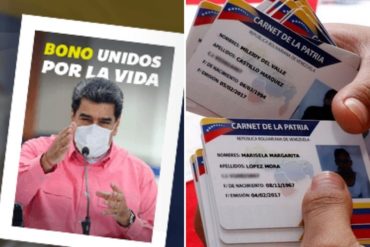 ¡PENDIENTES! Comenzó la entrega del bono “Unidos por la Vida” enviado por el régimen a través del Sistema Patria y este es el monto a recibir (+Detalles)