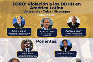 ¿UN PELÓN? Convocatoria a foro de DDHH en América Latina fue criticada porque en el panel no había mujeres: participarán Borges, Guaidó, Vivanco y otros