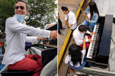 ¡LE MOSTRAMOS! Pianista José Agustín Sánchez repartió su “vacuna musical” en las calles de San Cristóbal (+Fotos)