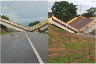 ¡PURA CALIDAD! Se desplomó el distribuidor Cantaura en la carretera nacional de Anzoátegui: no hubo heridos ni fallecidos (+Fotos y video)