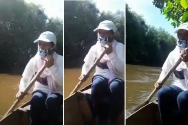 ¡VENEZUELA EN CRISIS! Por falta de gasolina maestros de La Guajira reman por más de 1 hora para poder llegar a las escuelas en canoas (+Video)